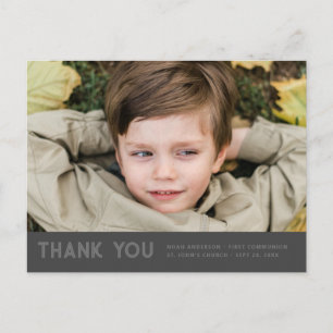 Carte Postale Simple Communion Moderne Pour Lui Merci Photo