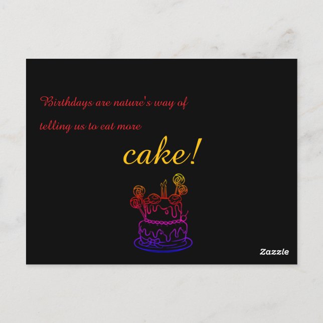 Carte postale simple de l'invitation d'anniversair (Dos)