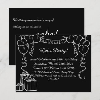 Carte postale simple de l'invitation d'anniversair