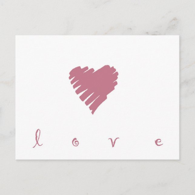 Carte Postale simple design d'amour (Devant)