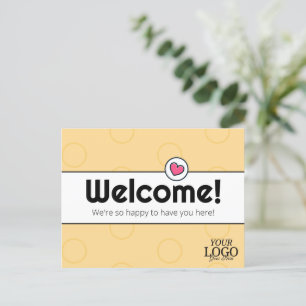 Carte Postale Simple Elegant Golden Yellow Accueil d'entreprise