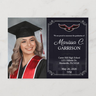 Carte Postale Simple Elégant Graduation Photo Invitation
