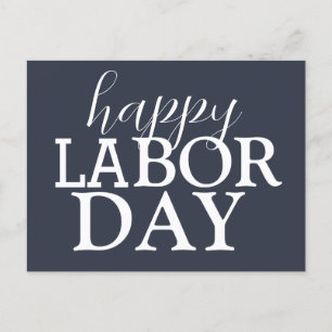 Carte Postale Simple Elégant Joyeux Fête du Travail Rouge Blanc