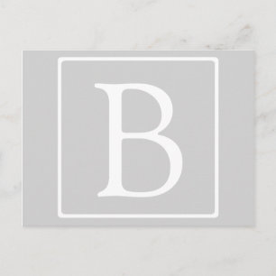 Carte Postale Simple Light Grey monogram