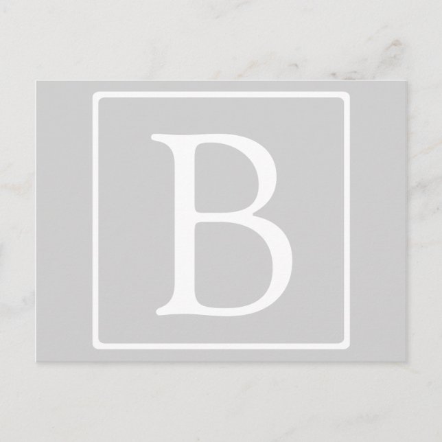 Carte Postale Simple Light Grey monogram (Devant)