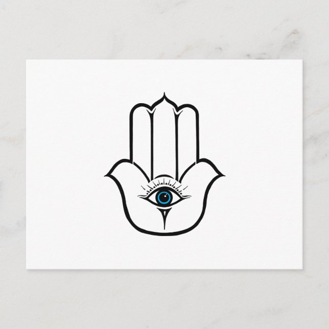 Carte Postale Simple main de hamsa moderne Fatima (Devant)