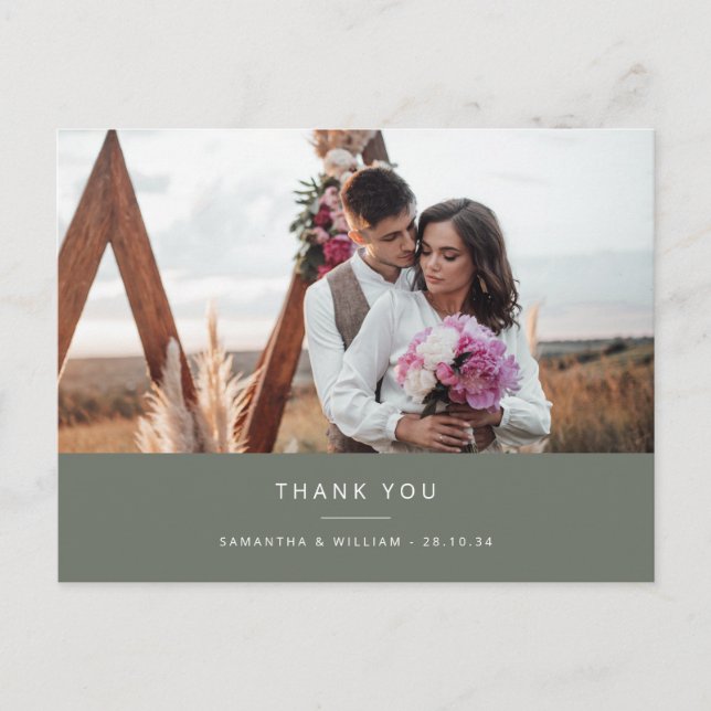 Carte Postale Simple mariage minime merci photo (Devant)