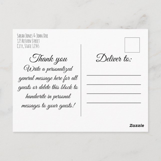 Carte postale simple Merci (Dos)