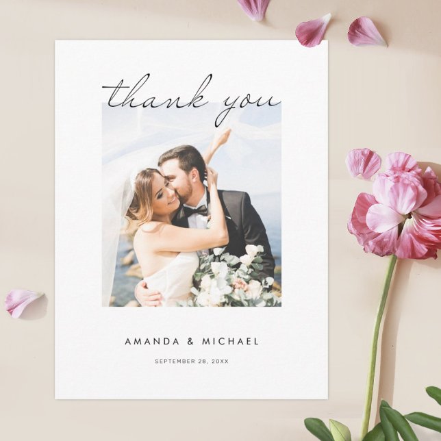 Carte postale simple Merci Mariage avec photo (Créateur téléchargé)