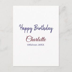 Carte Postale SIMPLE MINIMAL.CUTIE AJOUTEZ NOM BÉBÉ joyeux anniv