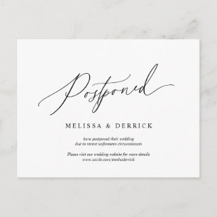 Carte Postale Simple minimal, Faire-part de mariage reporté