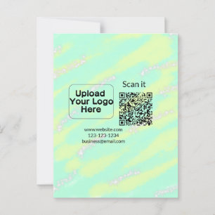 Carte Postale Simple minimum q r code ajouter logo code d'analys