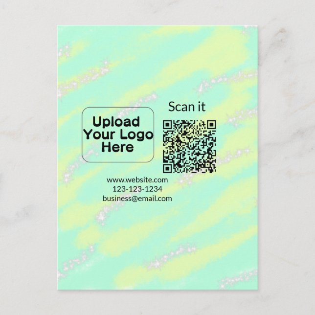 Carte Postale Simple minimum q r code ajouter logo code d'analys (Devant)
