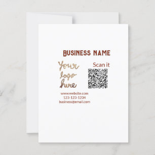 Carte Postale Simple minimum q r code ajouter logo code d'analys