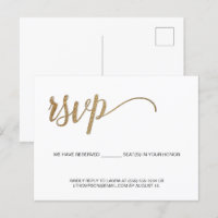 Simple Modern Gold RSVP sans envoi Siège réservé