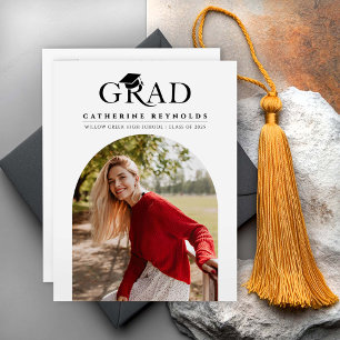 Carte Postale Simple moderne Faire-part de graduation photo
