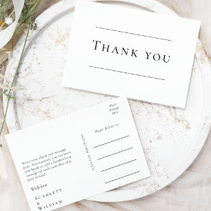 Carte postale simple moderne Merci Mariage