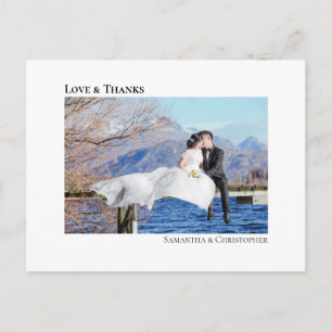 Carte Postale Simple moderne minimaliste Mariage photo amour Mer