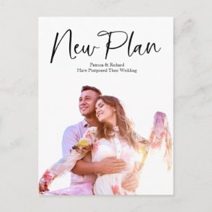 Carte Postale Simple Moderne Nouveau Plan Mariage Reporté