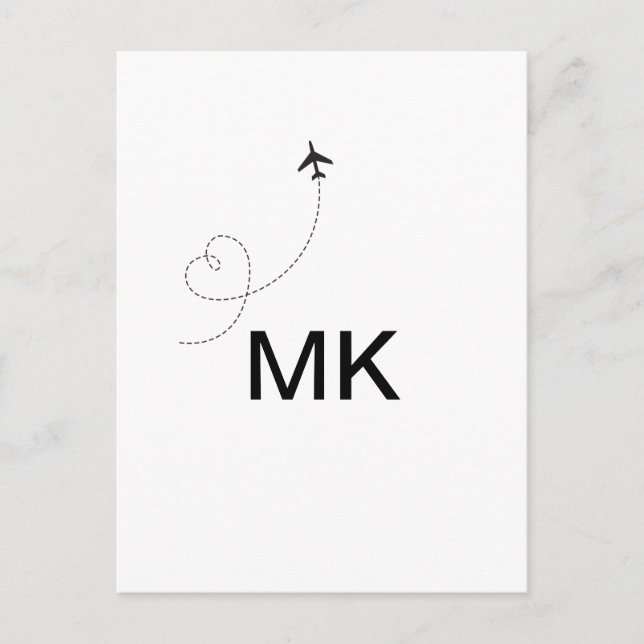 Carte Postale Simple monogramme minimal ajouter le phot du plan  (Devant)