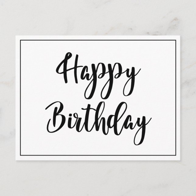 Carte Postale Simple noir blanc Joyeux anniversaire (Devant)