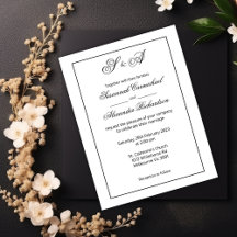 Simple noir et blanc Élégance Mariage moderne