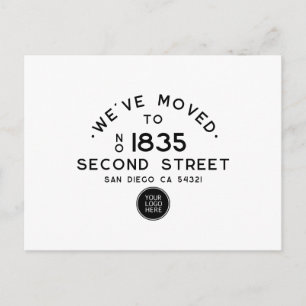 Carte Postale Simple Nous Avons Déménagé Nouveau Logo Entreprise