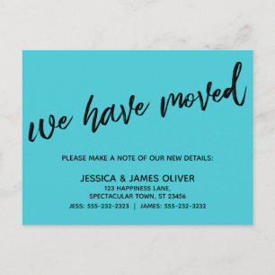 Carte Postale Simple Nous avons déplacé écriture Décontractée Tu