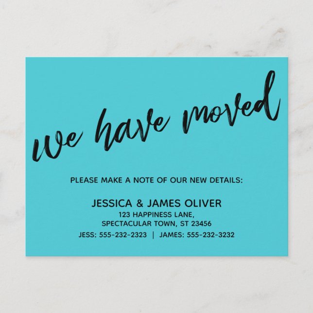 Carte Postale Simple Nous avons déplacé écriture Décontractée Tu (Devant)