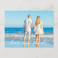 Simple Ocean Beach Couple Love and Thanks
