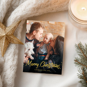 Carte Postale Simple or photo manuscrite Joyeux Noël