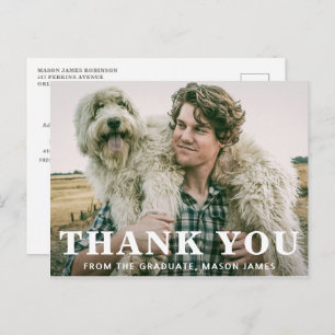 Carte Postale Simple Photo Bold Typographie Moderne Graduation