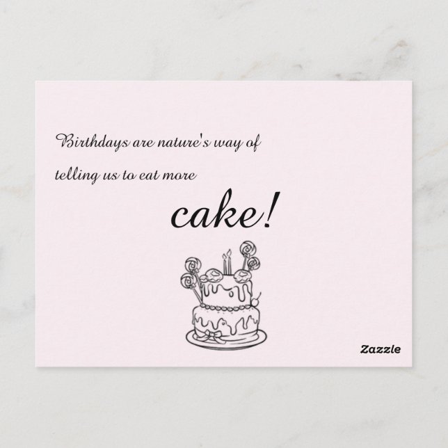 Carte Postale Simple présentation de l'invitation d'anniversaire (Dos)