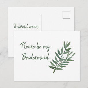 Carte Postale Simple Proposition de Demoiselle d'Honneur de Bota