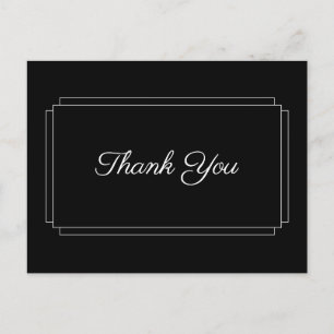 Carte Postale Simple remerciement d'affaires en noir et blanc