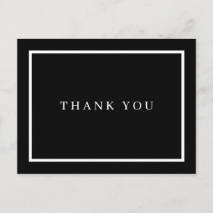 Carte Postale Simple Remerciement d'Affaires Noir et Blanc