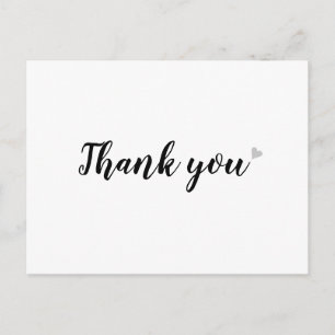 Carte Postale Simple Remerciement d'Affaires Noir et Blanc