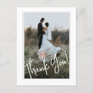 Carte Postale Simple Script Moderne Mariage Merci photo