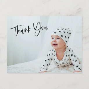 Carte Postale Simple Script photo Lettrage Merci bébé Cadeau