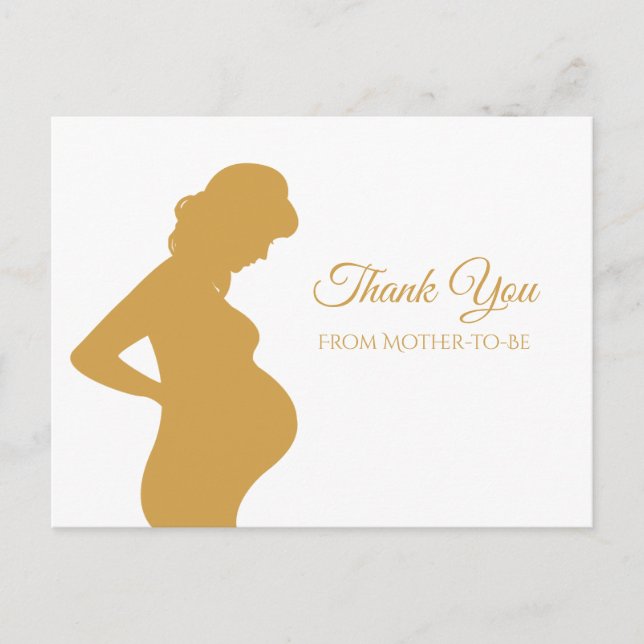 Carte Postale Simple Thank You Pregnant Woman Elegant Baby Bump (Devant)