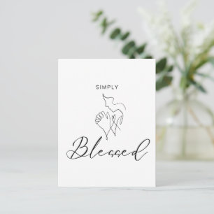 Carte Postale Simplement Bénis Dessin au Trait Minimaliste Chrét