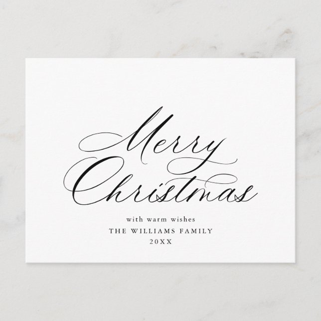 Carte Postale Simplement Élégant Joyeux Noël de voeux vacances (Devant)