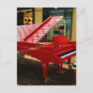 Carte Postale Simplement rouge : piano à queue