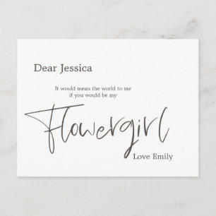 Carte Postale Simplistic Stylish Script Brown Demande de Flowgir