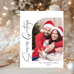 Carte Postale Simply Elegant Holiday PHOTO Noël Salutation