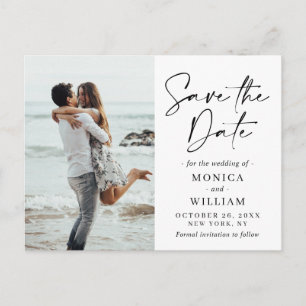 Carte Postale Simply Elegant Wedding Hearts Save the Date Photo