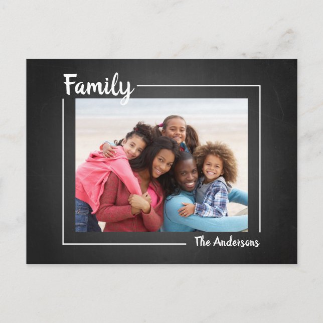 Carte postale Simply Family Chalkboard Photo Holid (Devant)