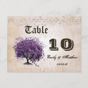 Carte Postale Simply Peachy Purple Heart Leaf Tree Numéro de tab