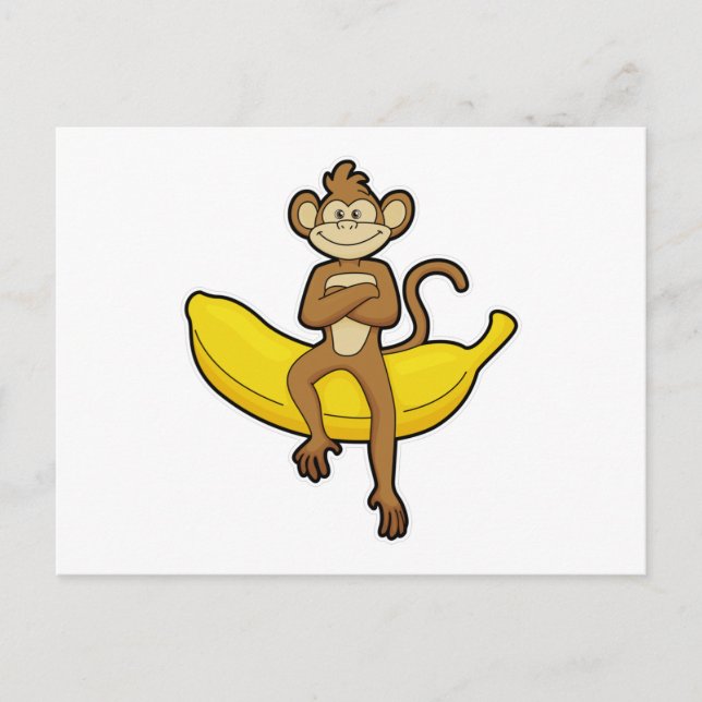 Carte Postale Singe à la banane (Devant)