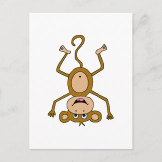 Carte Postale singe à l'envers